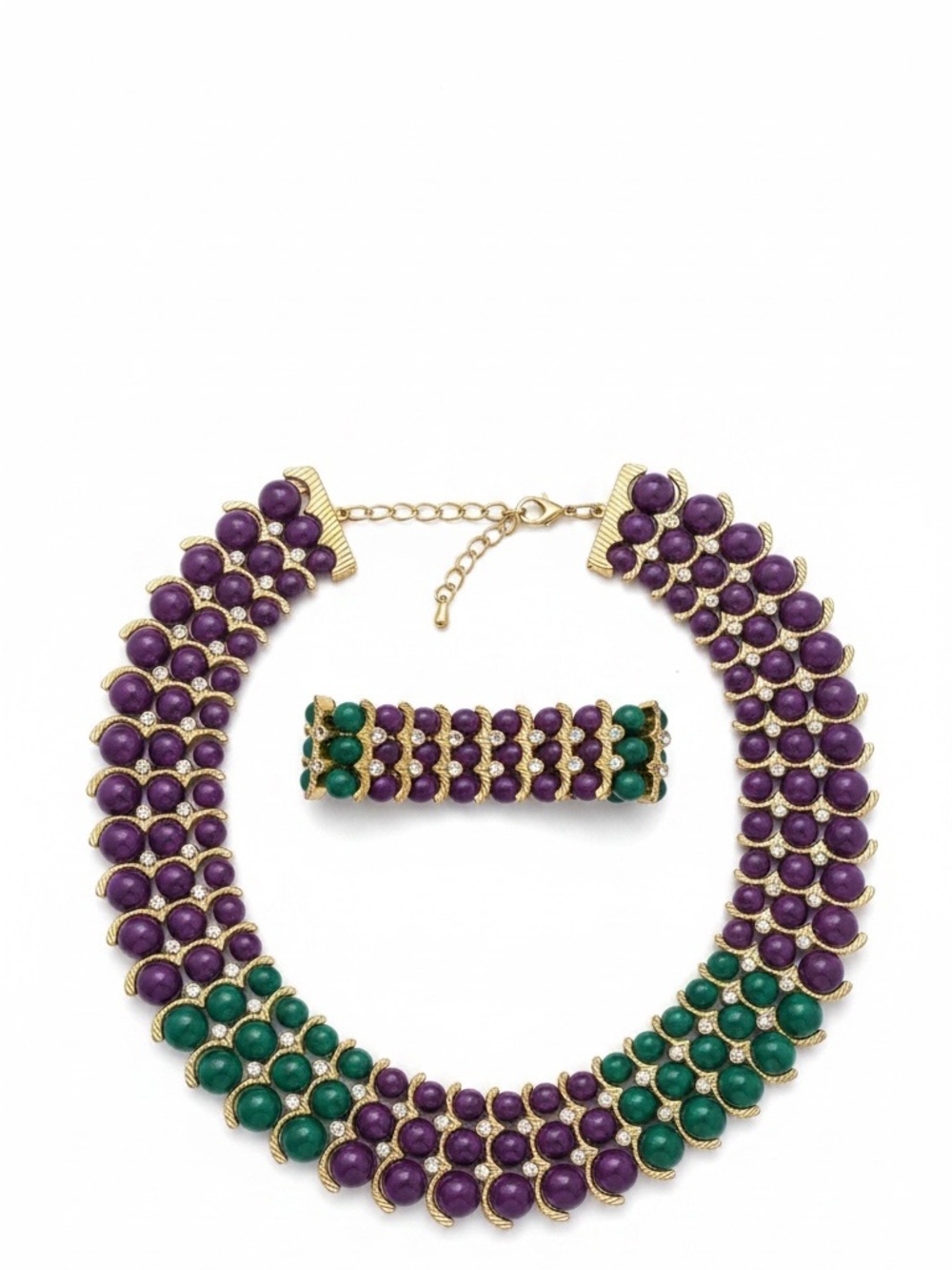 NWOT Fashion Necklace Set with Stretch Bracelet